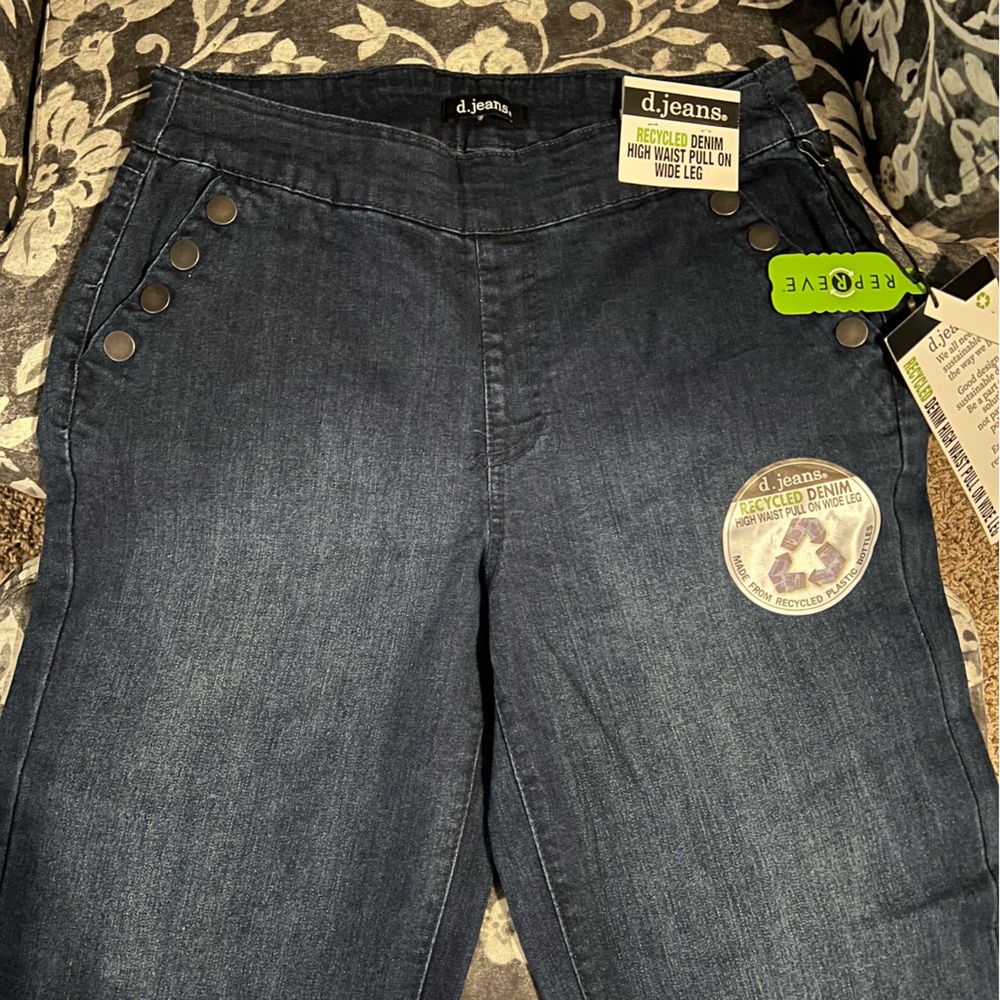 NWT D.Jeans pull on sailor style wide leg jeans